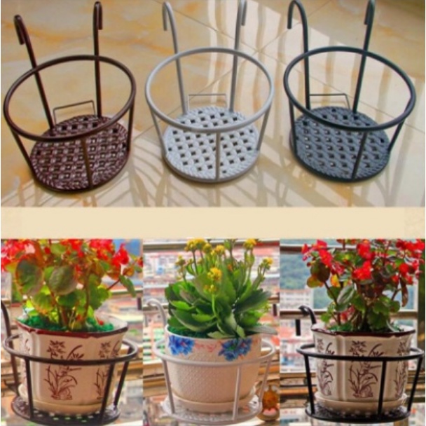1PC Latest Flower Pot Holder Railing Fence Pot Rack Versatile Balcony ...