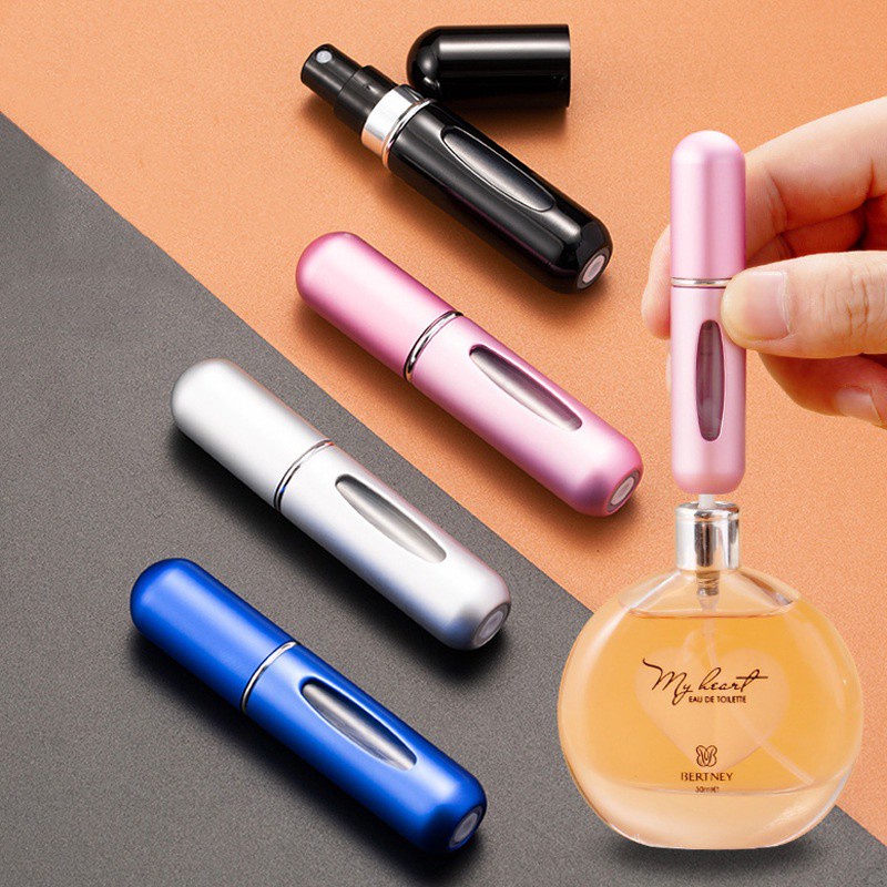 Mini Perfume Refillable Bottle Spray Portable Aluminum Atomizer 5ml Refill  Small Perfume Spray Bottles Frosted Cosmetic Container For Travel