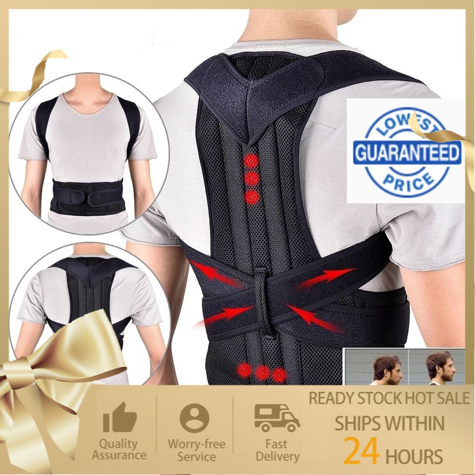 【LOCAL SHIP】Adjustable Back Support Posture Corrector for Men, Spine ...