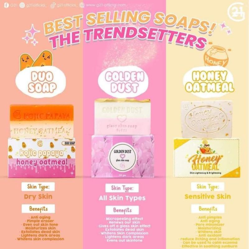 WITH FREEBIES COD] G21 GOLDENDUST SOAP / G21 HONEY OATMEAL