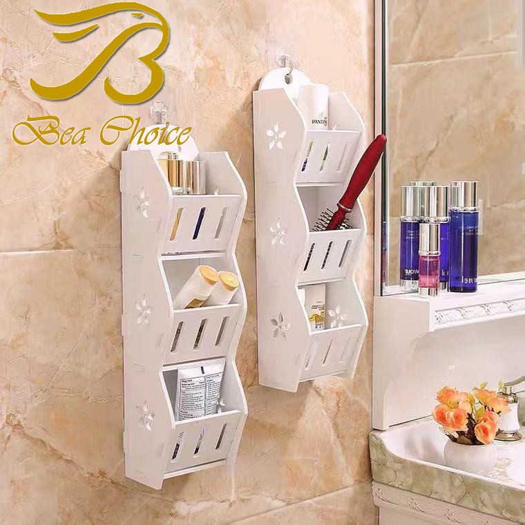 3 Layers Storage Rack Shelf Wall Hanging Organizer For Bathroom ...