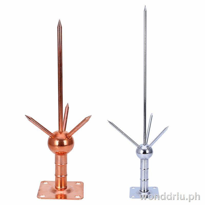 whiteplated copper lightning rods household roof outdoor lightning