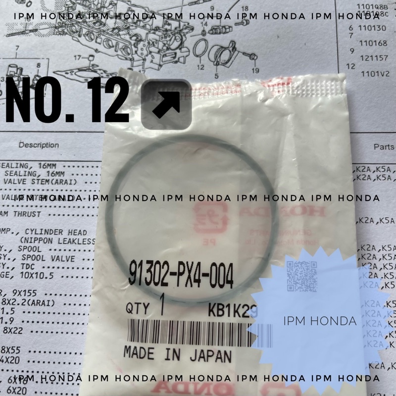 91302 PX4 Oring Seal Cylinder Head Cylinder Cap Honda Jazz GD3 City GD8