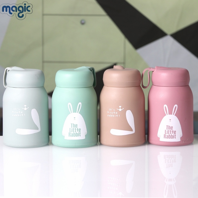 Cute Rabbit Cup Kids Glass Water Cup School Thermal Bottle 320ml ...