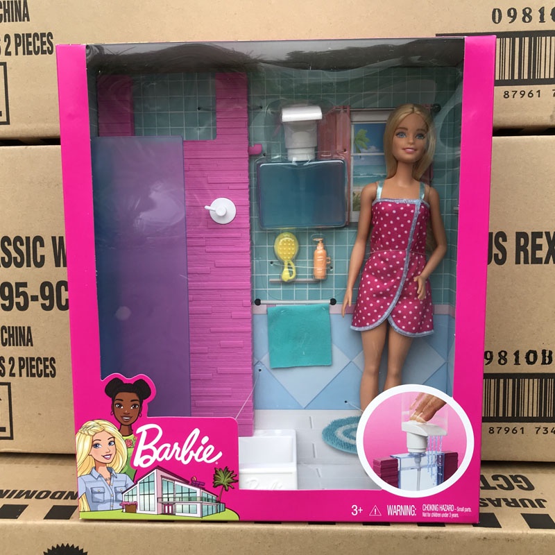Barbie Shower Doll and Furniture Set FXG51 Bathroom with Working Shower and Three Bath Accessories Shopee Philippines