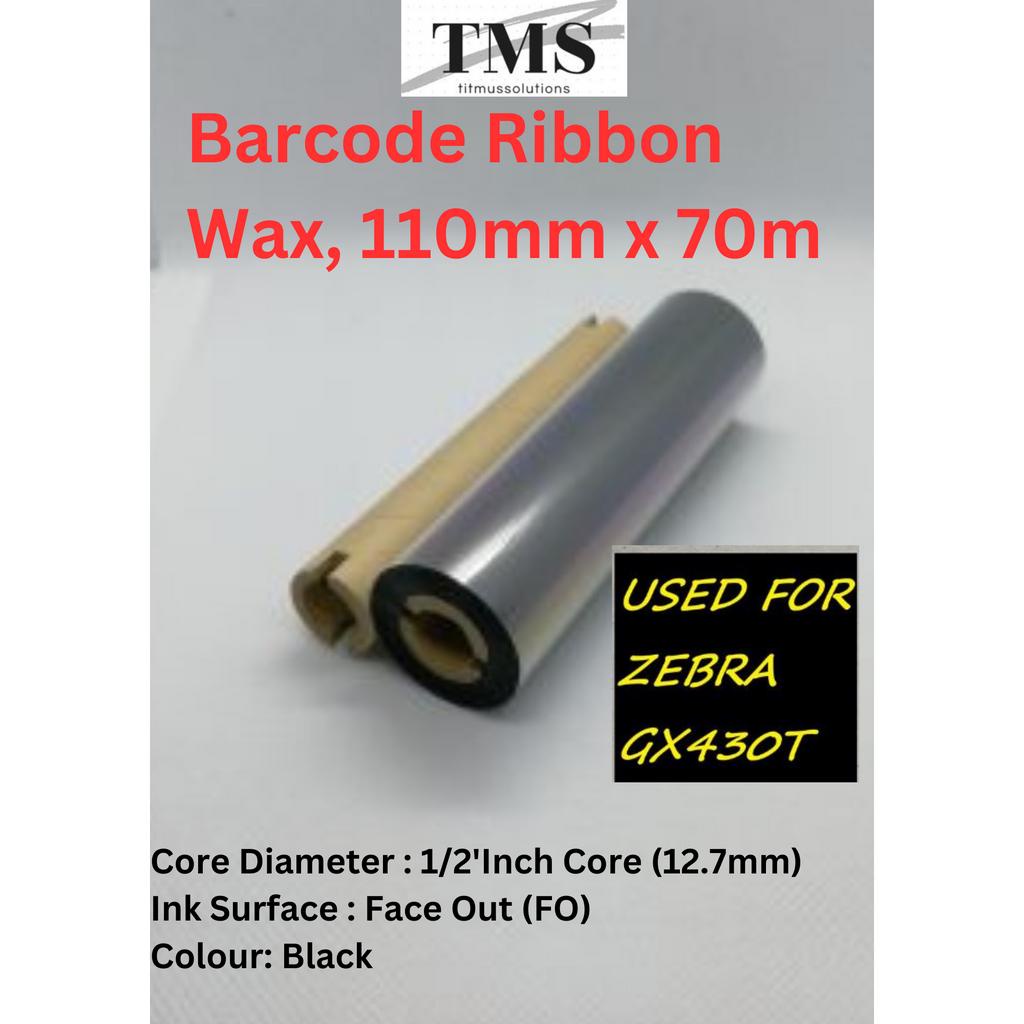 Premium Wax 110mmx70m FO Barcode Ribbon Thermal Transfer Ribbon Used