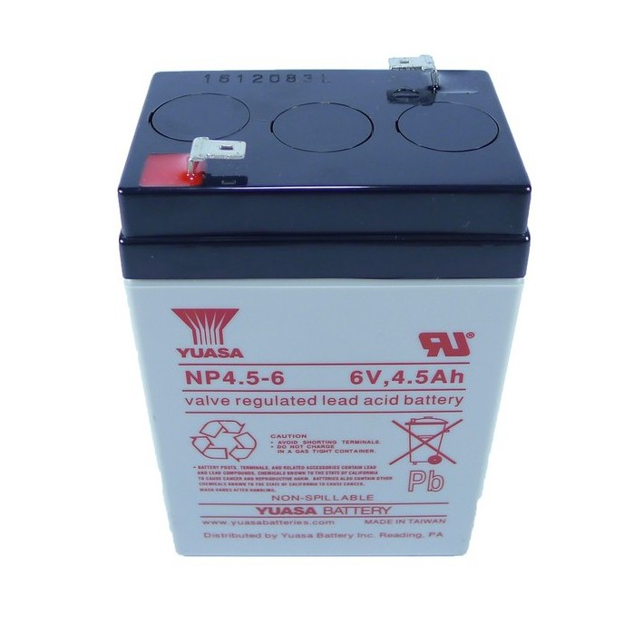 BATTERIA NP 4-6 YUASA 70X47X109MM 6V 4.0AH 707.15.41 PRECARICATA ERMETICA