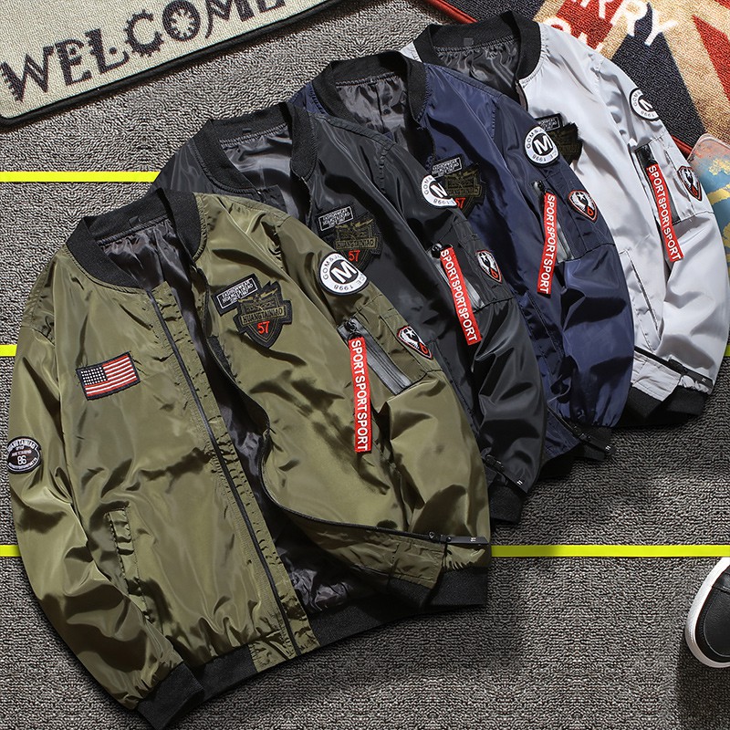 Bomber Jacket Korean explosion men's jacket 4 color thin explosion ...