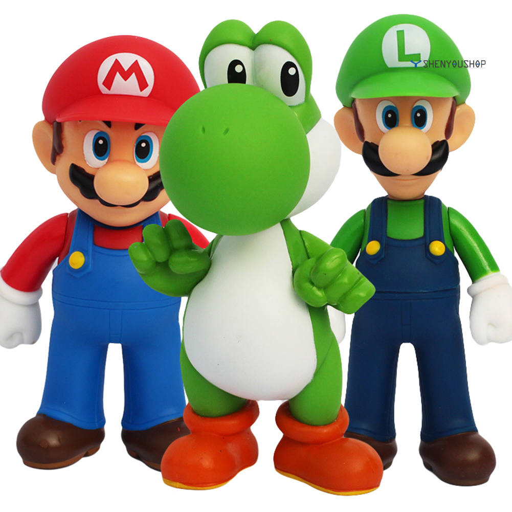 12cm Cute Super Mario Brothers PVC Action Figures Toy Table Decor ...