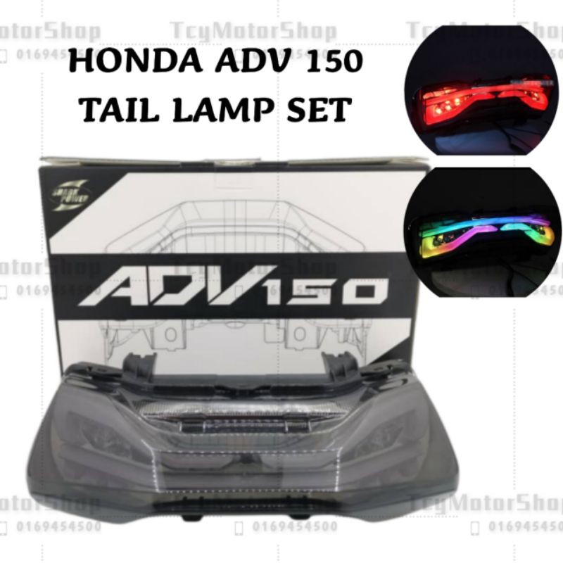 HONDA ADV 150 NEW VERSION 2020 TAIL LAMP SET / SMOKE RAINBOW LED REAR ...