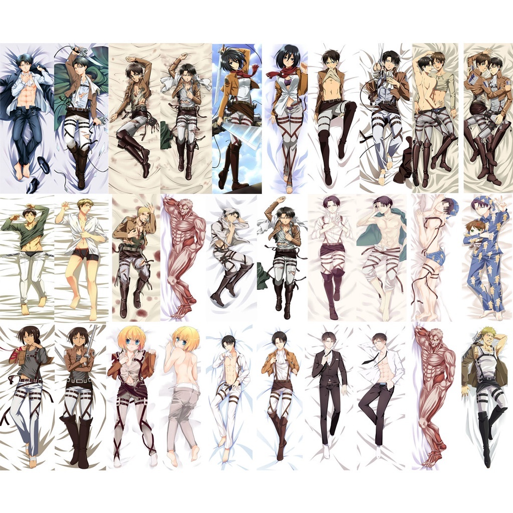 Anime Attack On Titan Shingeki No Kyojin Eren Jaeger Ackerman Levi Ymir Dakimakura Pillow Cover 1394