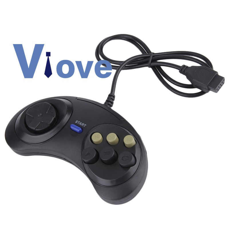 Classic Retro 6 Buttons Wired Handle Game Controller Gamepad | Shopee ...