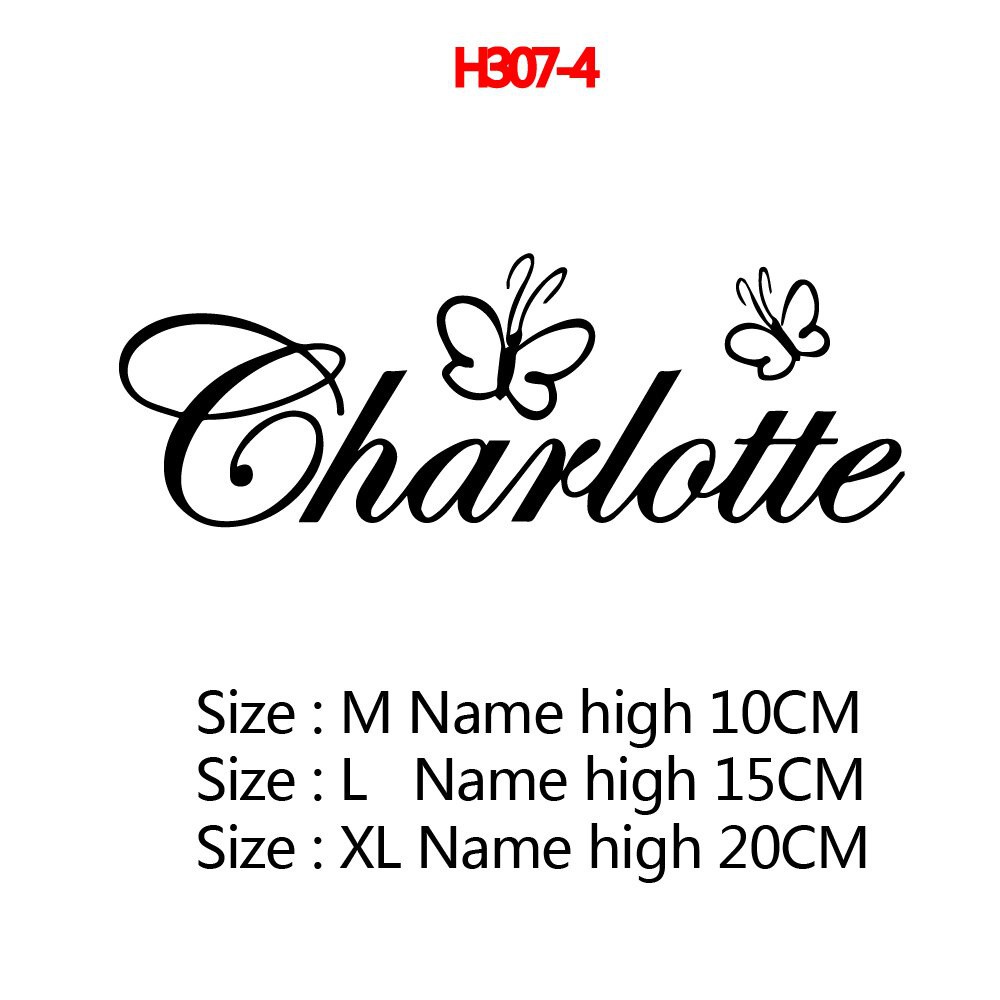 Personalized Custom Name Butterfly Wall Sticker Wallpaper For Nursery