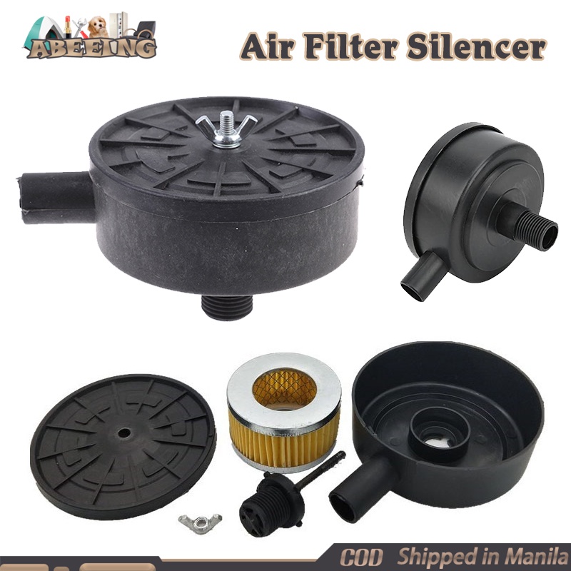 Air Compressor Silencer 20mm Air Compressor Filter Male Thread Black