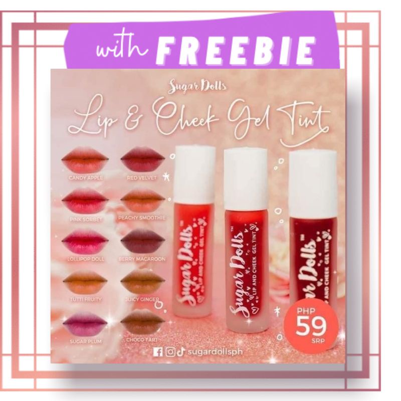 SUGAR DOLLS LIP AND CHEEK GEL TINT COD FREE SHIPPING CASHBACK FREEBIE Shopee Philippines