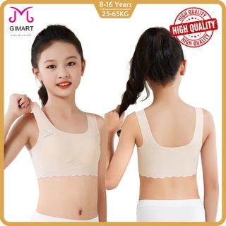 Cotton Training Bras for young kid girls 8-16 years children bra with  removable thin pad & briefs underwear suit free shipping