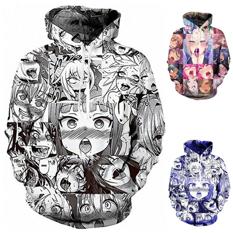 Ahegao Hoodie Unisex Pullover Women s Girls s Long Sleeve Hentai