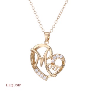 Original 18k Saudi Gold Jewelry Sets Pawnable Necklace Women's Heart-shaped  Letters Love Mama Pendant Earrings Two Set of Mother's Day Gifts