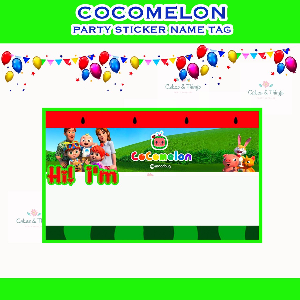 Cocomelon Sticker Party Name Tag 20 Pieces | Shopee Philippines