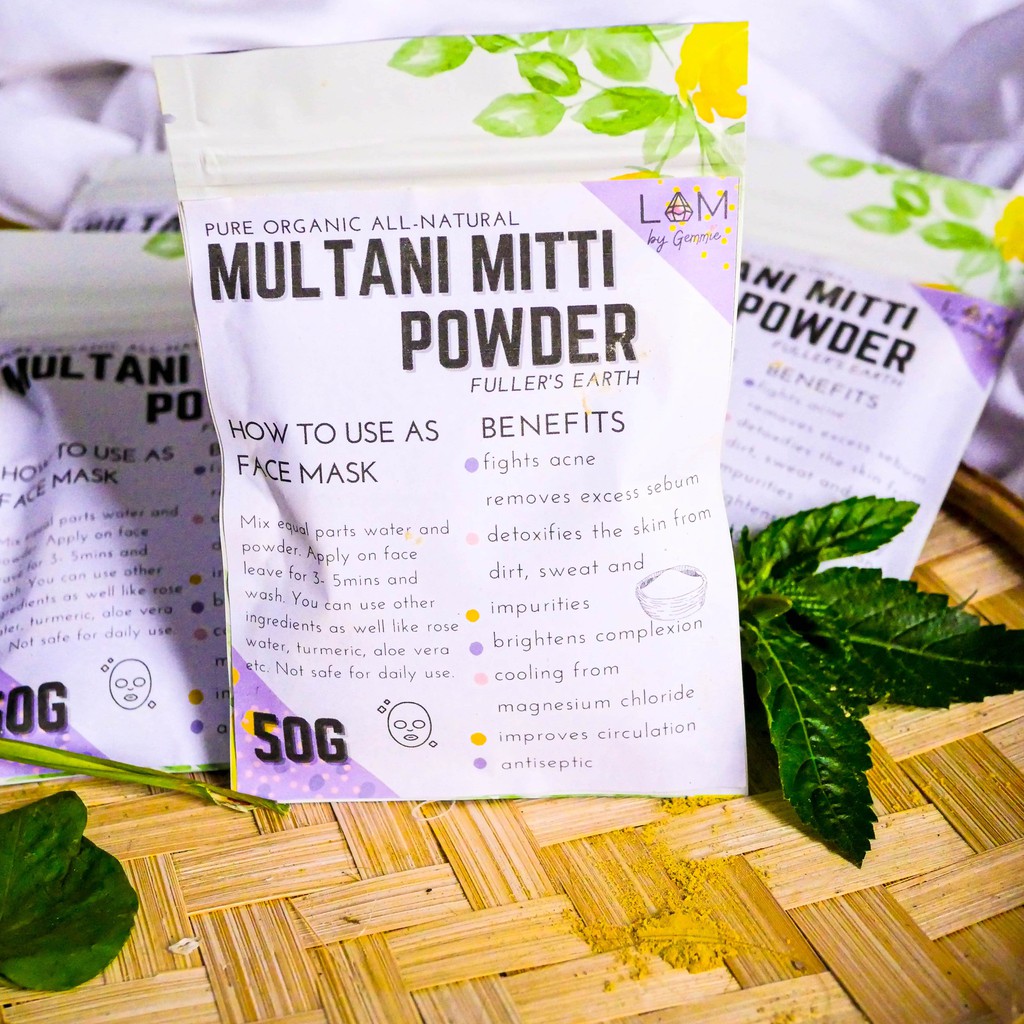 Pure Organic All Natural Multani Mitti Fuller's Earth Face Mask Powder