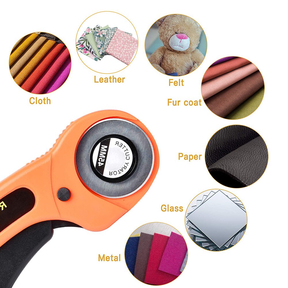 Sewing Rotary Cutter 45mm Rotary Cutter With 5 Blades Leather Cutting ...