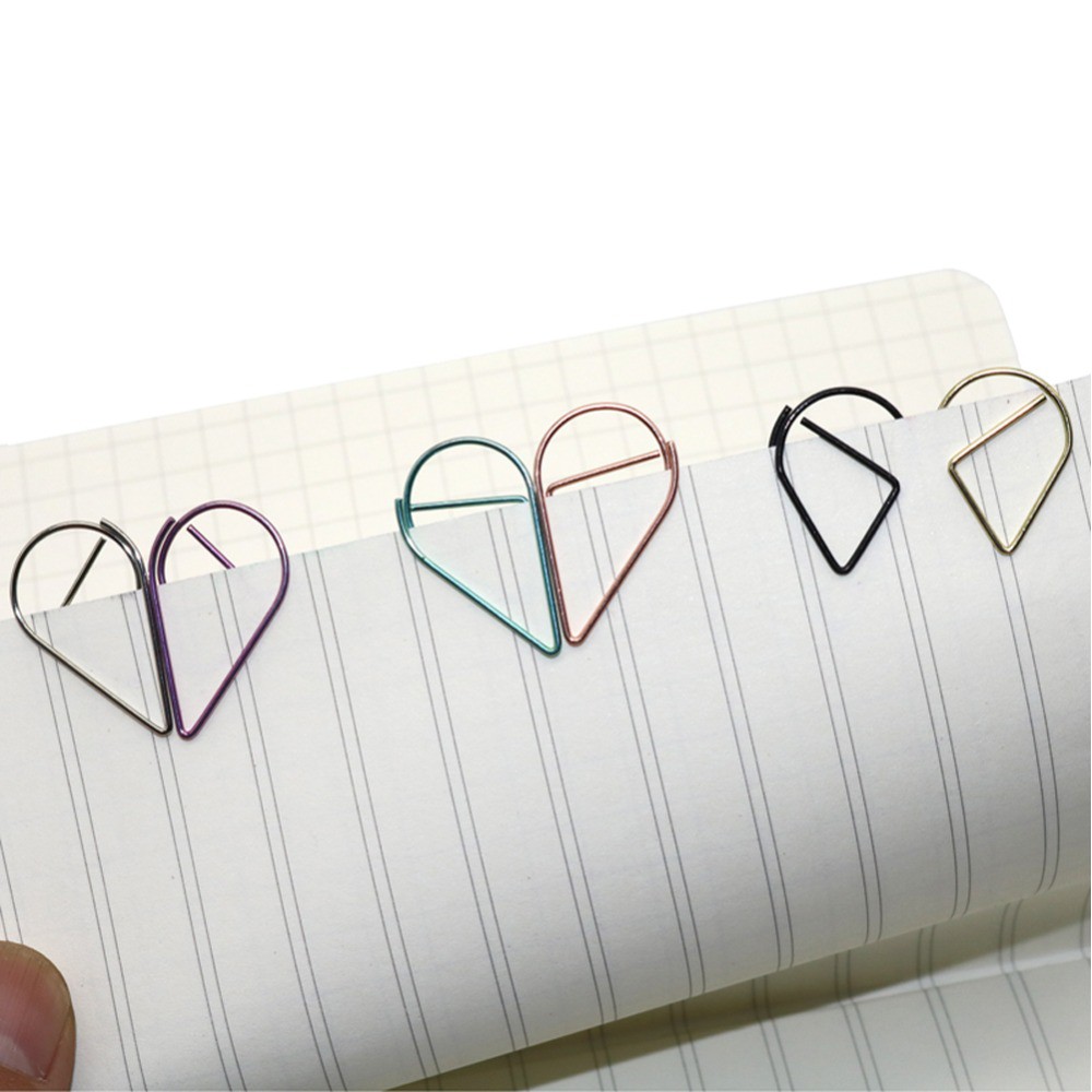 Mini Raindrop Shape Paperclips 6 Colors Metal Bookmarks Photo Folder ...