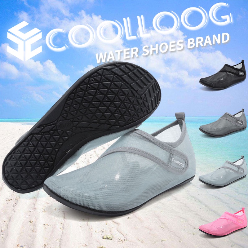 Coolloog Aqua Shoes Summer Rubber Transparent Beach Shoes Amphibious ...