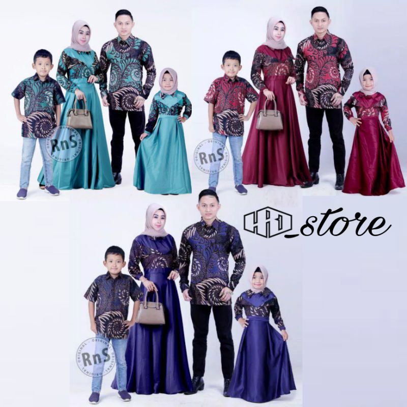 Batik couple Family Robe velvet motif Red puser. Blue puser. Green ...
