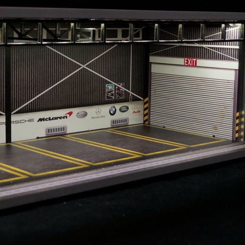 Parking Miniature 1/24 Pour Voitures De Collection - Scène De Garage à Monter Soi-même