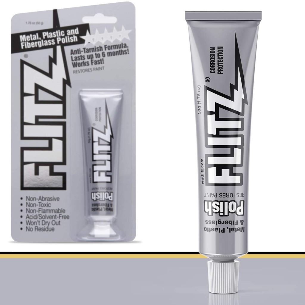 Flitz MultiPurpose Polish and Cleaner for Metal, Fiberglass, Aluminum 50g 1.76oz Sampler 0