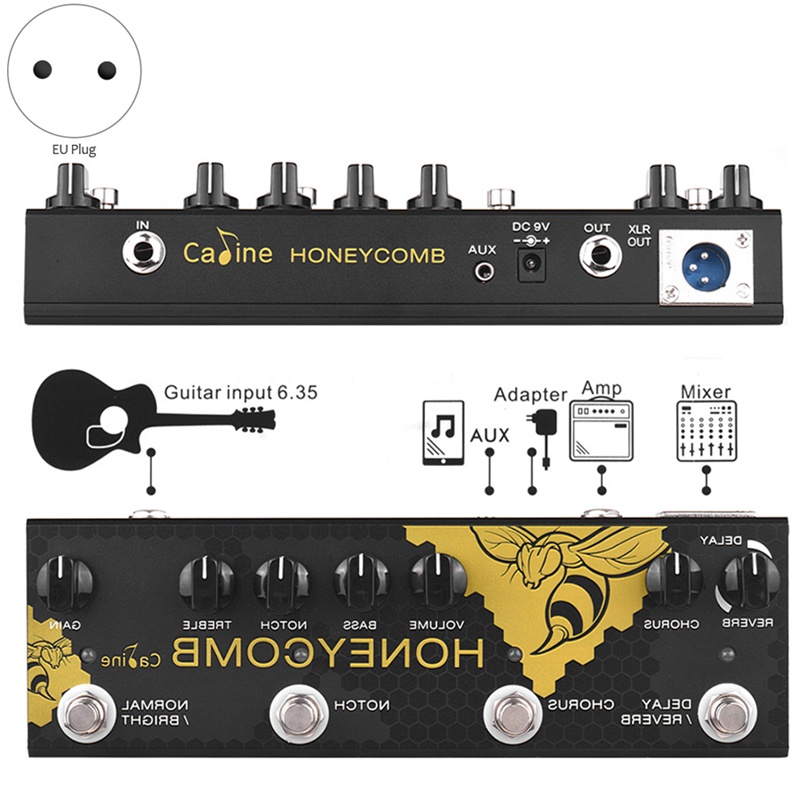 Caline CP48 Honey Comb Multieffects Pedal for Acoustic Guitar Digital