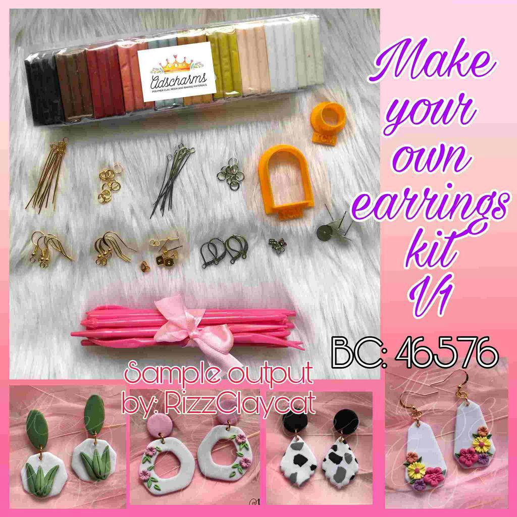 DIY Polymer Clay Earring Starter Kit V1 Clayqueen Earrings Making Kit BC46576 Shopee Philippines