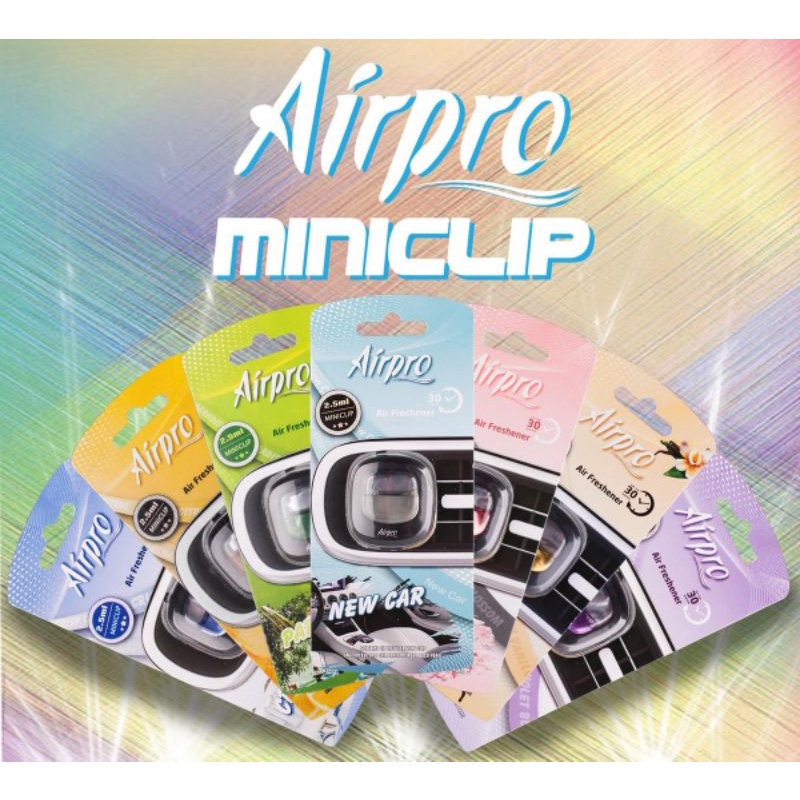 Airpro Car Air Freshener MiniClip with 7 Refreshing Perfume Scent