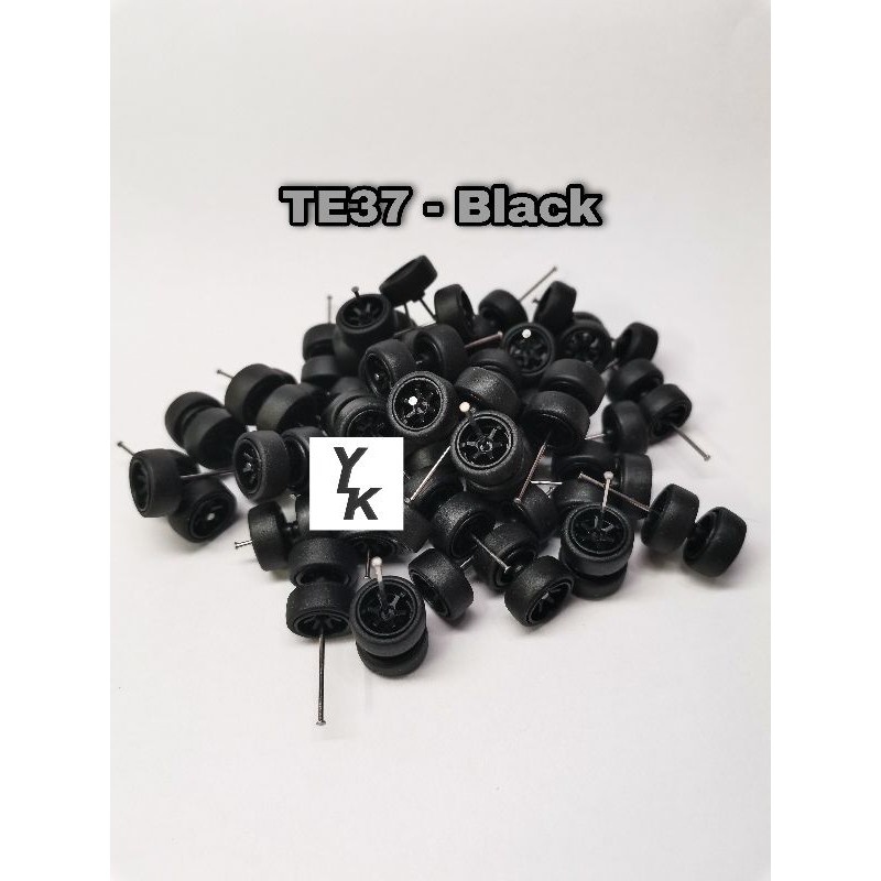1/64 tayar getah rim - 10set of TE37 black (oem) rubber wheels , hot ...
