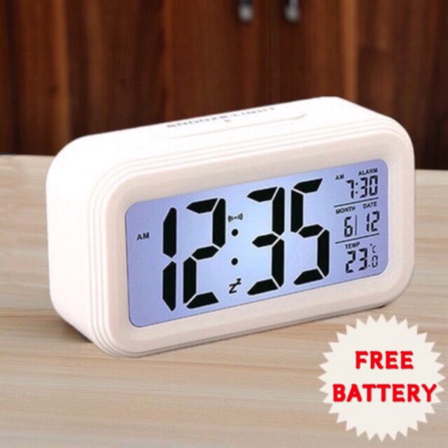 ⏰ （COD）LED Digital Display Large Screen Luminous Mute Alarm Clock ...