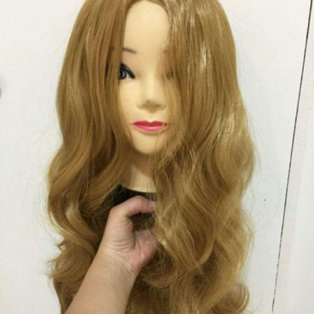 No Bangs Long Wig full head Hair Net Type Curly | Shopee Philippines