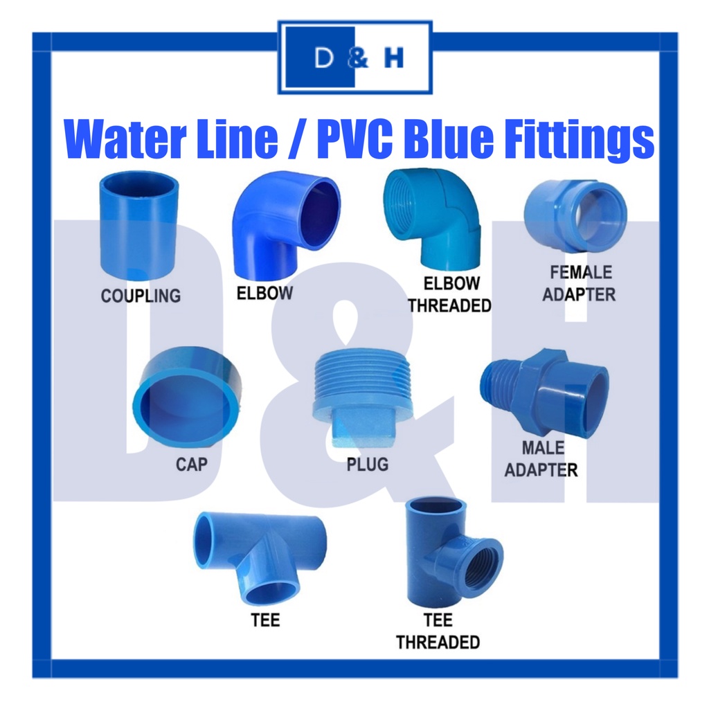 PVC Blue Fittings (Elbow, Tee, Coupling, Male/Female Adapter, Cap ...