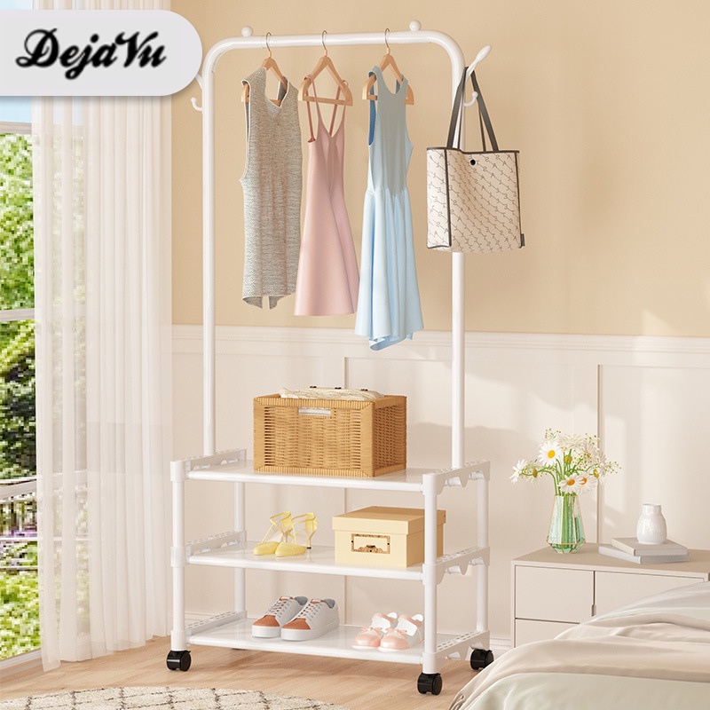 GANTUNGAN Dejavu Clothes Hanger Rack Minimalist Wheels Shoe Rack ...