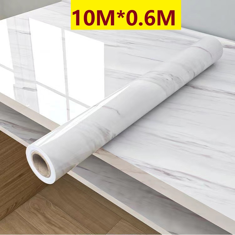 10 Meters Marble Wallpaper Self-Adhesive Kitchen Sticker Waterproof ...