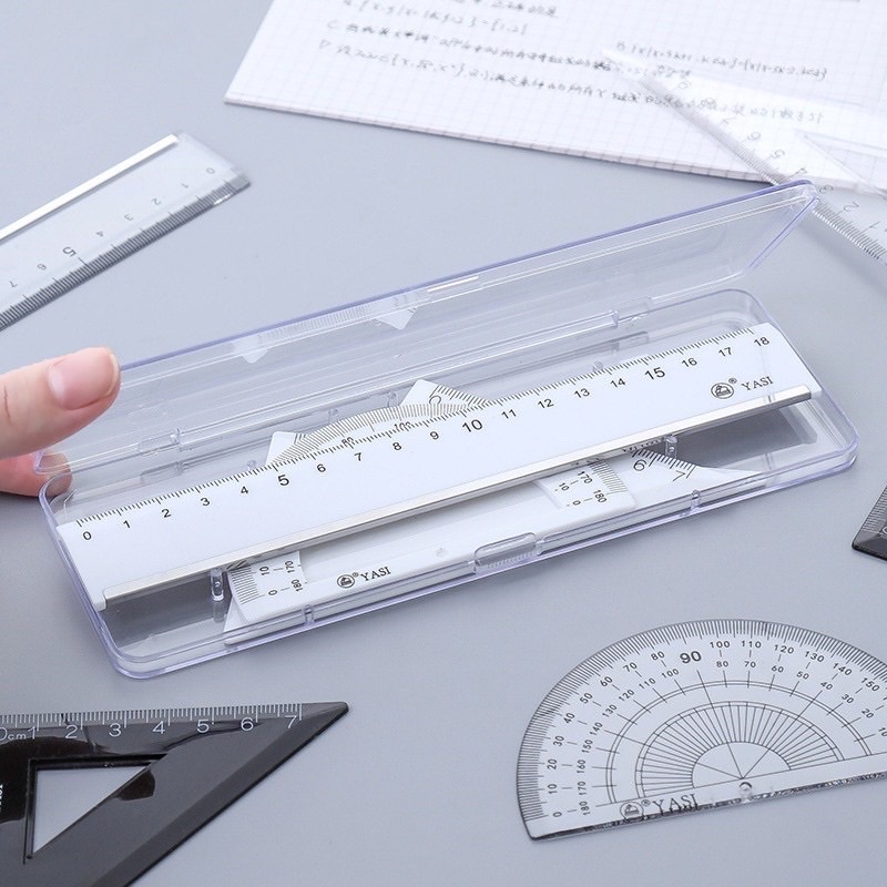 4 in 1 set Japan simplistic design Triangles and Protractor ruler 15cm ...