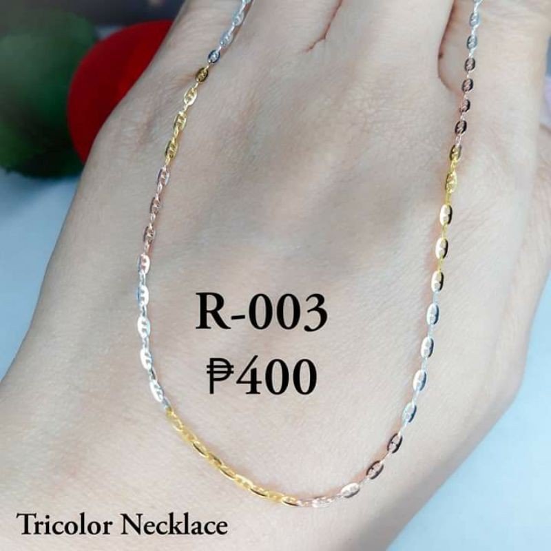 Tri color deals chain necklace