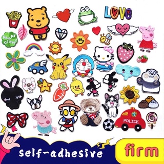 Cartoon Hello Kitty Embroideried Patches For Clothing DIY Iron On Patches On  Clothes Punk Heart Fusible