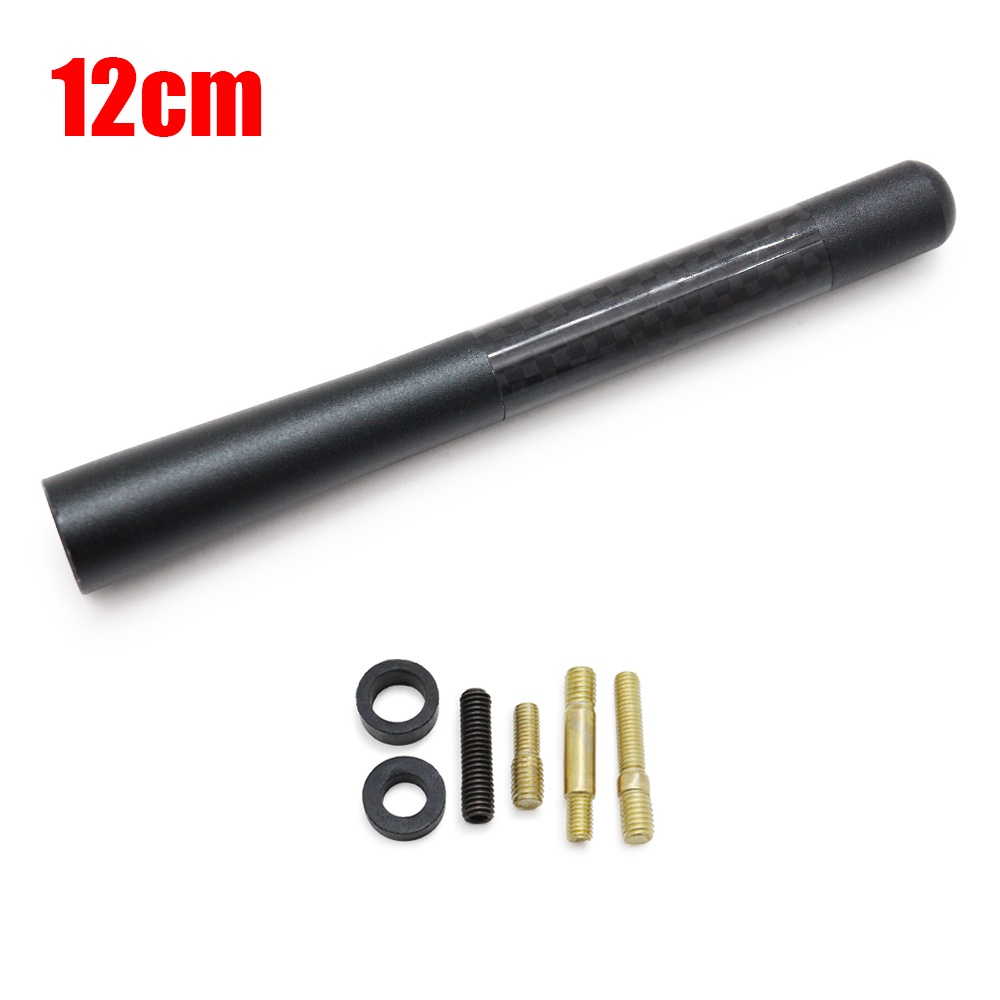 1.4 Inch Carbon Fiber Stubby Radio Antenna – AM/FM, Screw-On, Bee Sting Style, Black