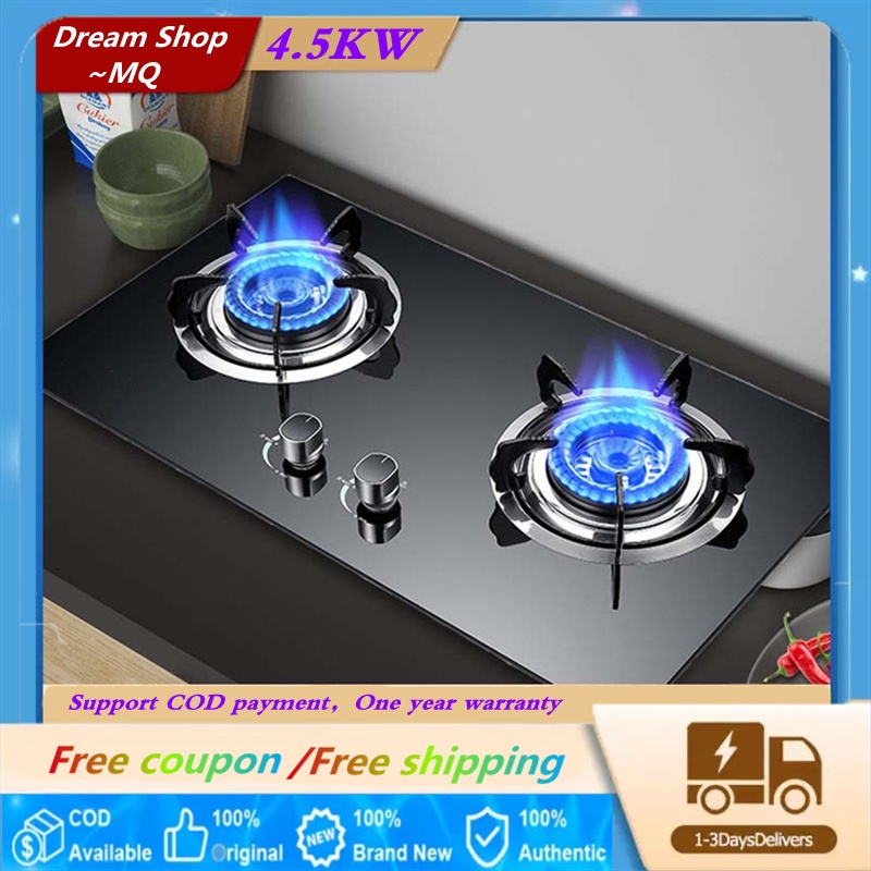 Builtin doubleburner gas stove,tempered glass countertop with stove