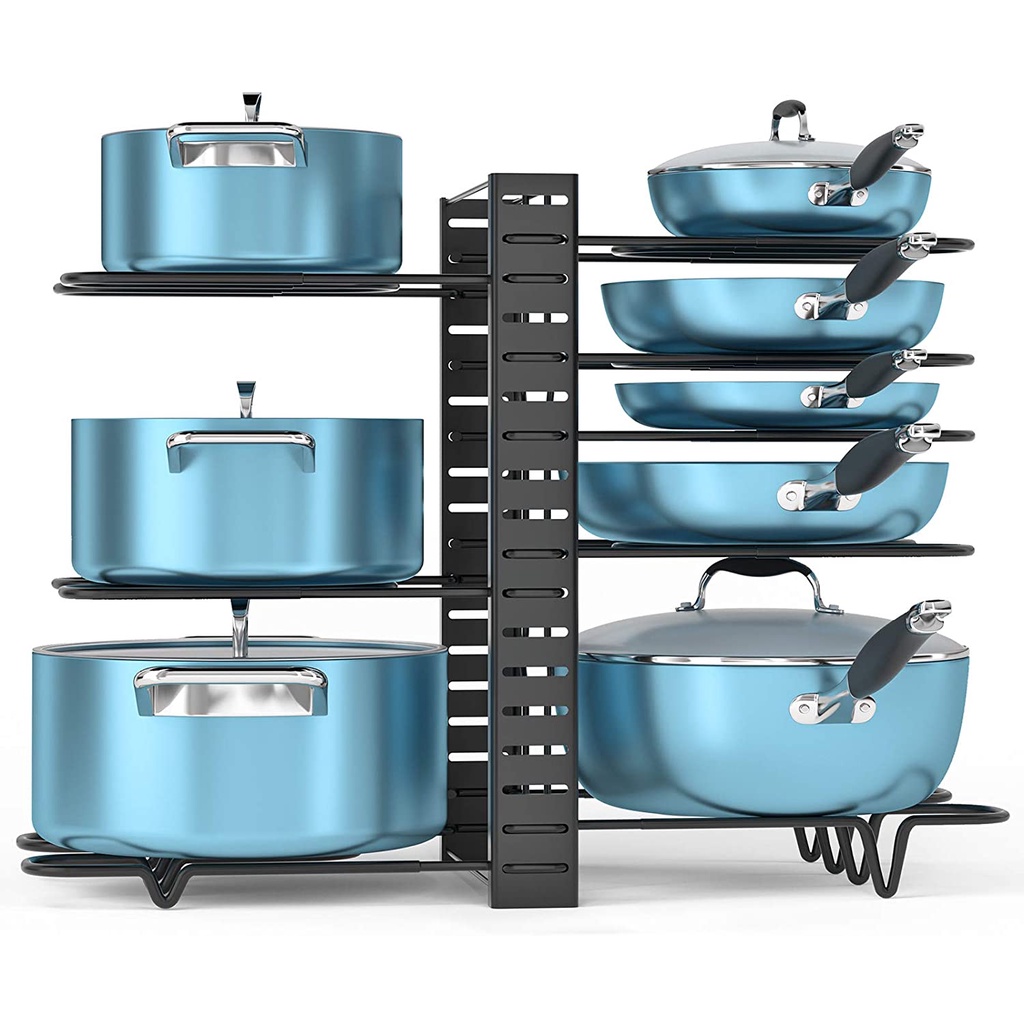 OW Adjustable 8 Layers Home Kitchen Pantry Storage Racks Organizer Pot ...