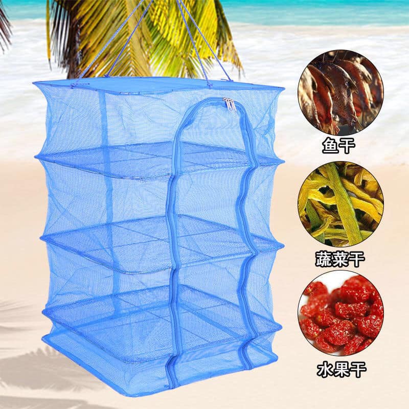 Foldable 4 Layers Drying Rack for Vegetable Fish Dishes Mesh Hanging ...