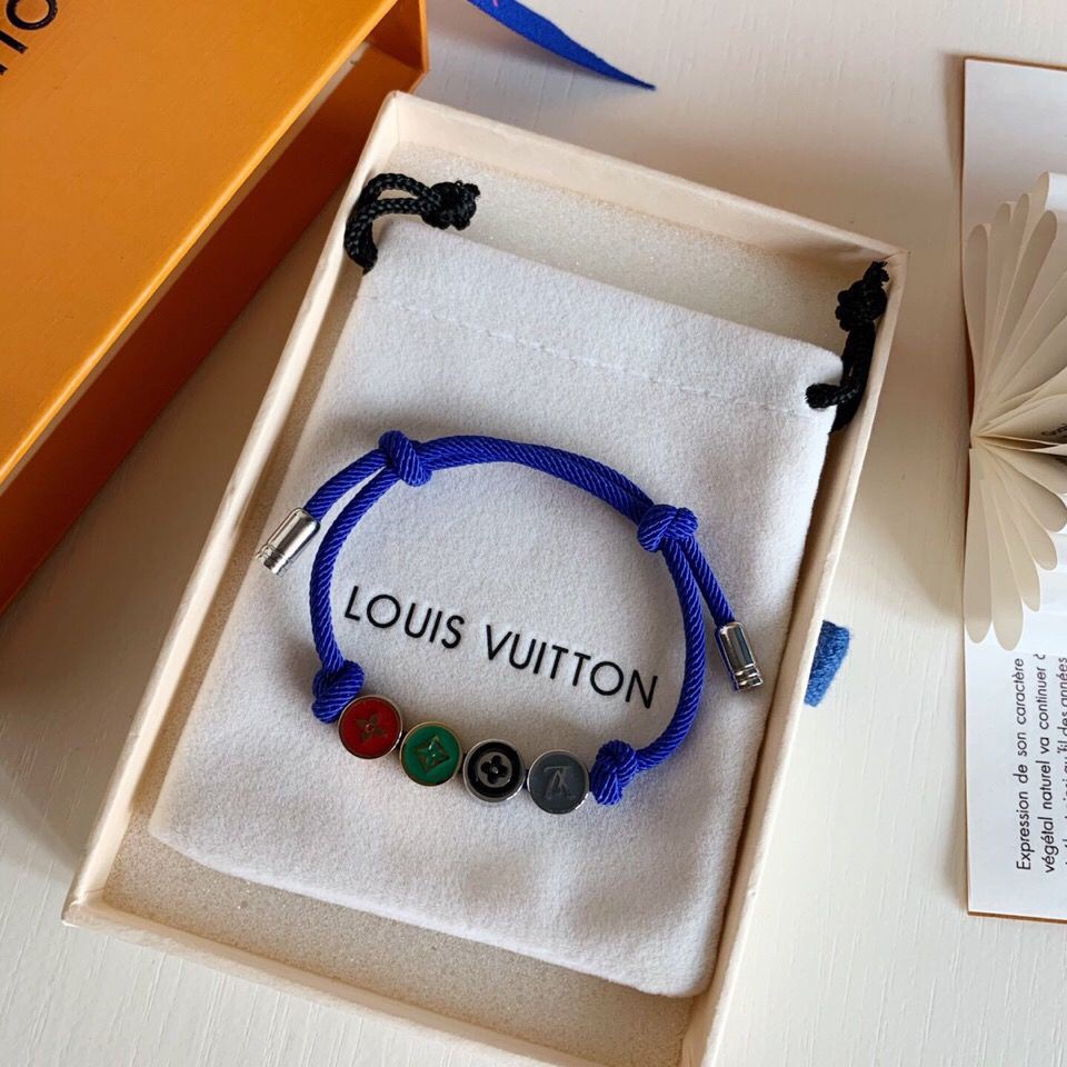 D24 Louis Vuitton Couple Rope Blue Bracelet Smart Bends And Hitches Easily  Adjustable Size Fashion A