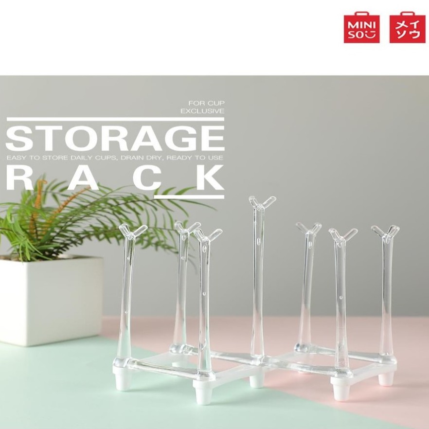 Miniso Cup Storage Rack Glass Rack | Shopee Philippines