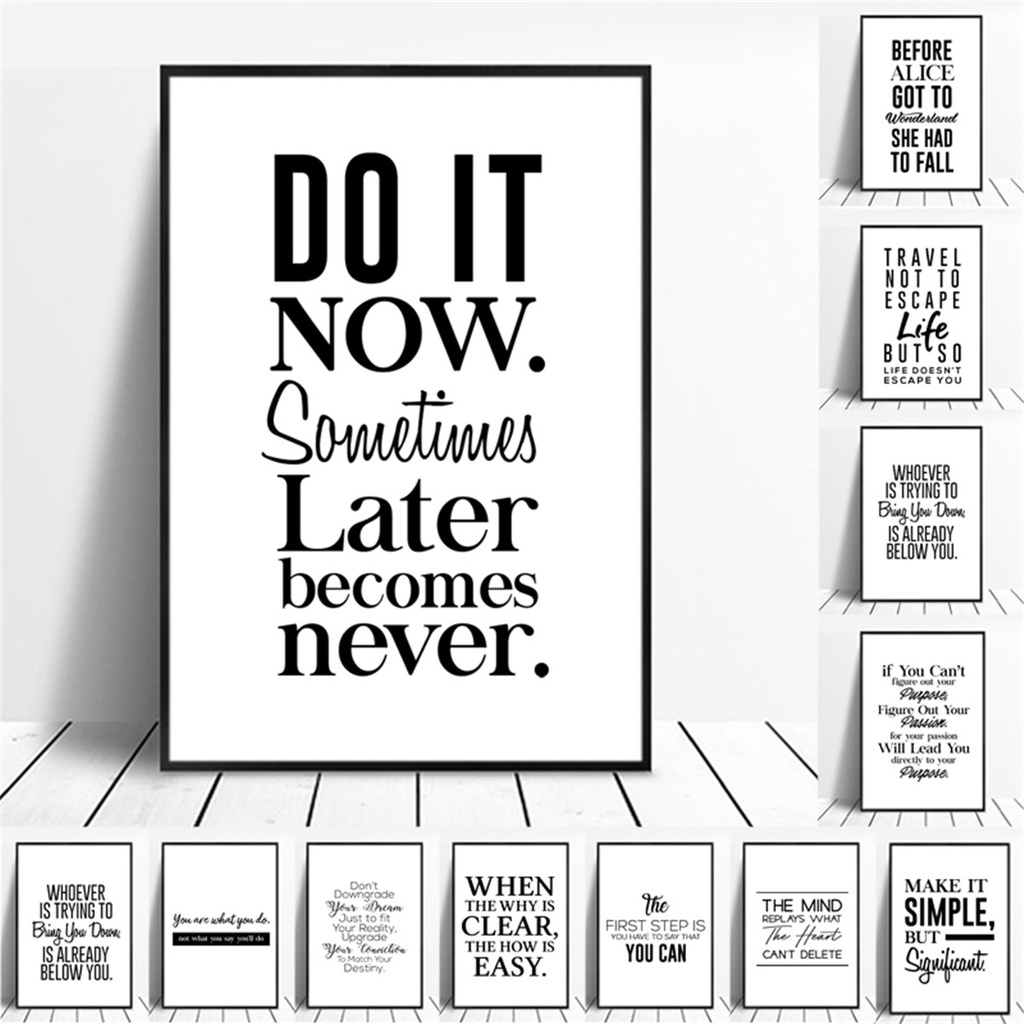 Poster Wall Art Motivational Minimalist Decor Positive Energy Phrases ...