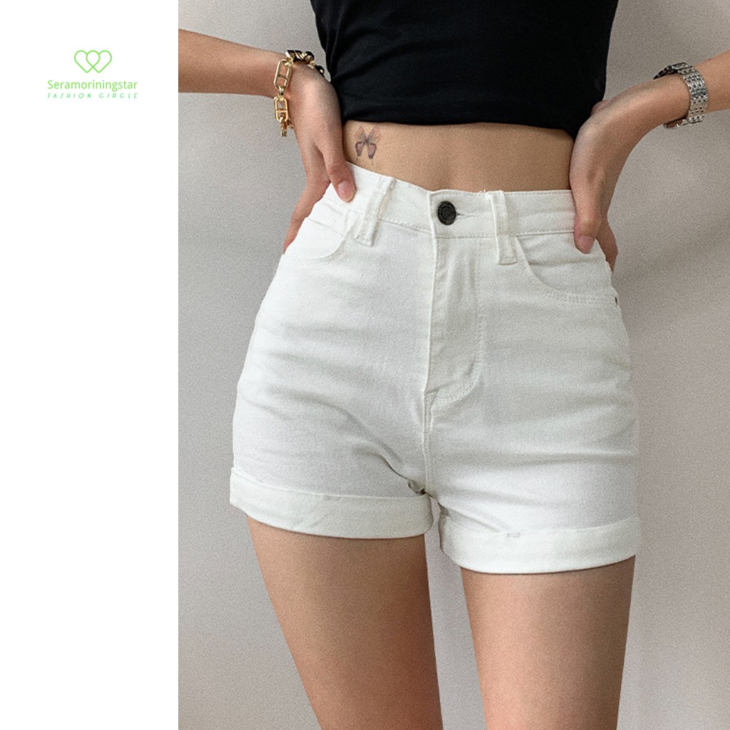 Plain white shorts store womens